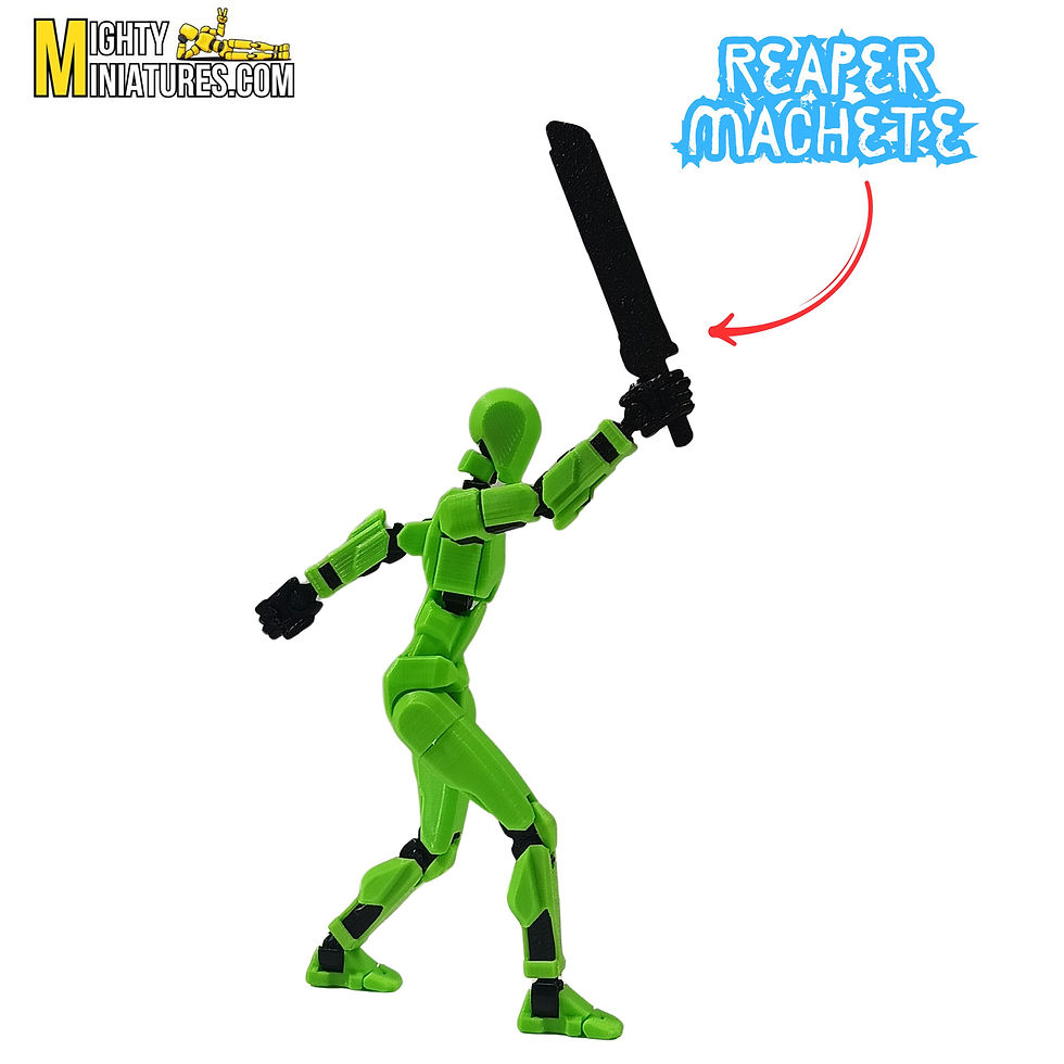 Mighty Miniatures Reaper Machete | 6.2 cm Combat Blade Accessory for 14 cm Action Figures | Heavy Strike Weapon for Battle