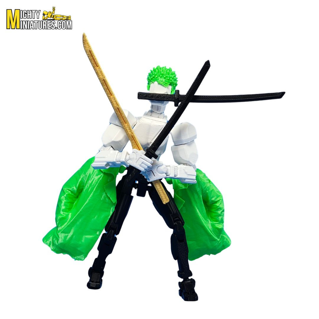 Zoroa ThreeBlade Ronin – 14cm Poseable Triple Sword Samurai Action Figure