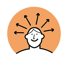Vector image of a person with arrows demonstrating growth