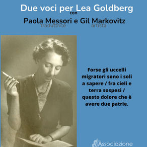 Two voices for Lea Goldberg, Friday, 22 Sept. at 5:30 p.m. at Il Palmerino