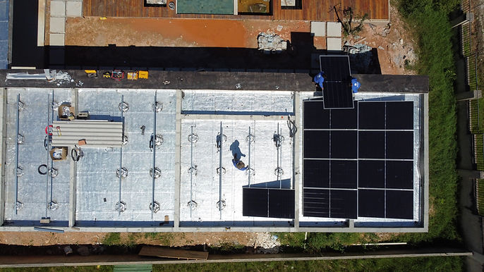 instalação energia solar em laje