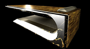 Day Bed Hammam Square Empire con superficie in Occhio di Tigre – esclusiva pietra semipreziosa per esperienze di relax uniche.