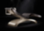 Vue arrière de la Chaise Longue Chauffante Cleo Classico avec courbes sculpturales en marbre noir.