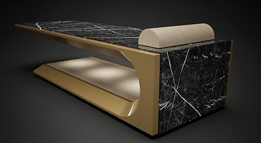 SQUARE beheiztes Hammam-Liege aus Marmor – wohltuende Wärme und reduziertes Design.