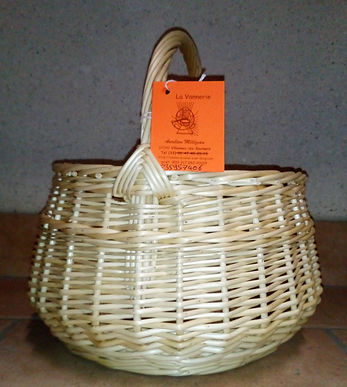 Panier Rond 1tier tous blanc osier blanc osier brut osier vannerie osiericulteur Aurélien