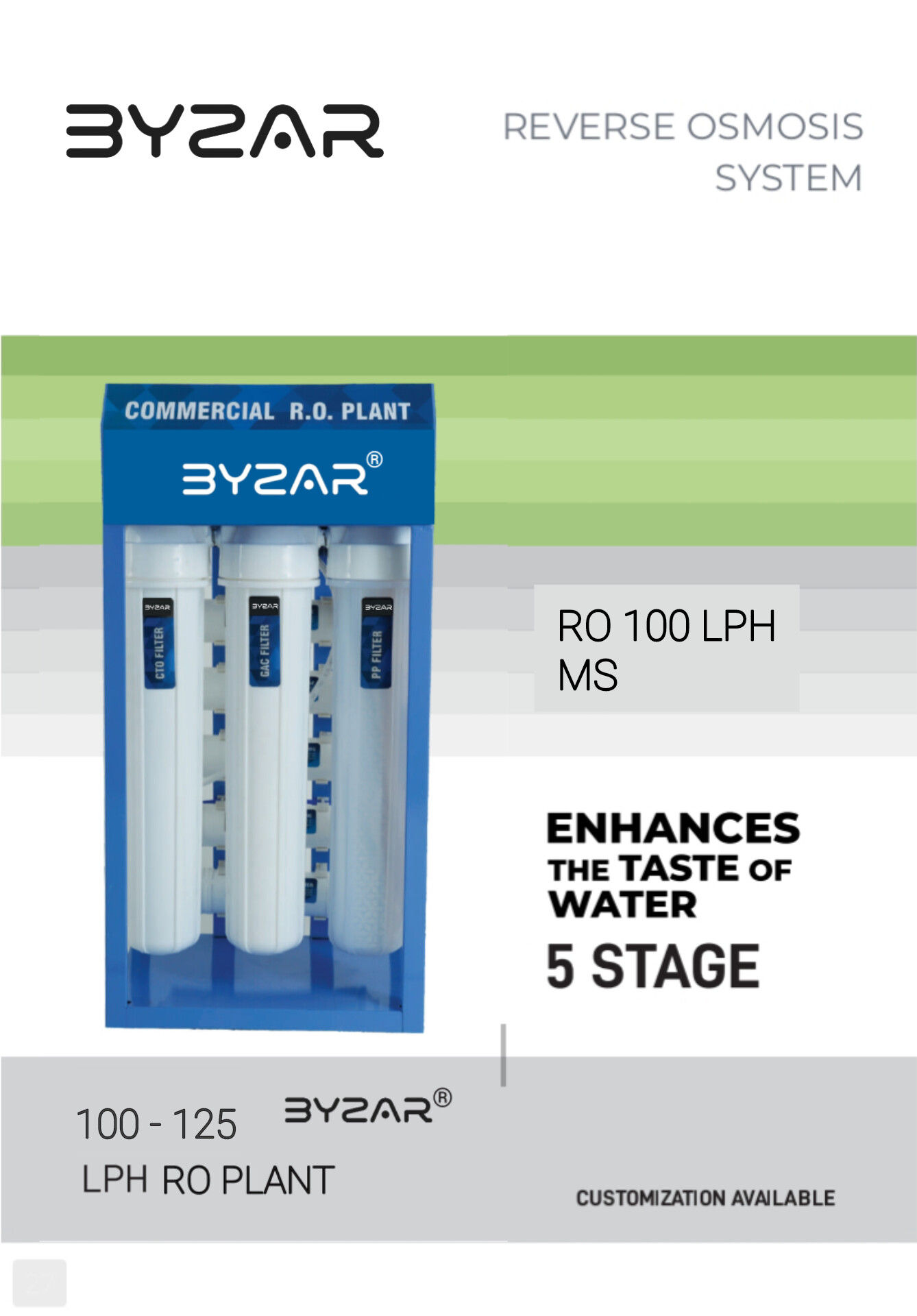 Byzar 100 LPH COMMERCIAL RO PLANT