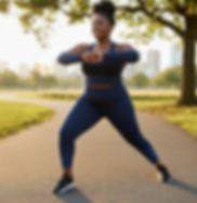 Black & Blue Active Leggings with Back Pocket