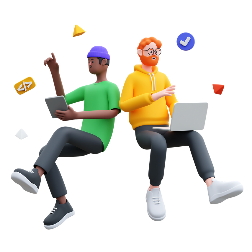 2 Men Working Graphic
