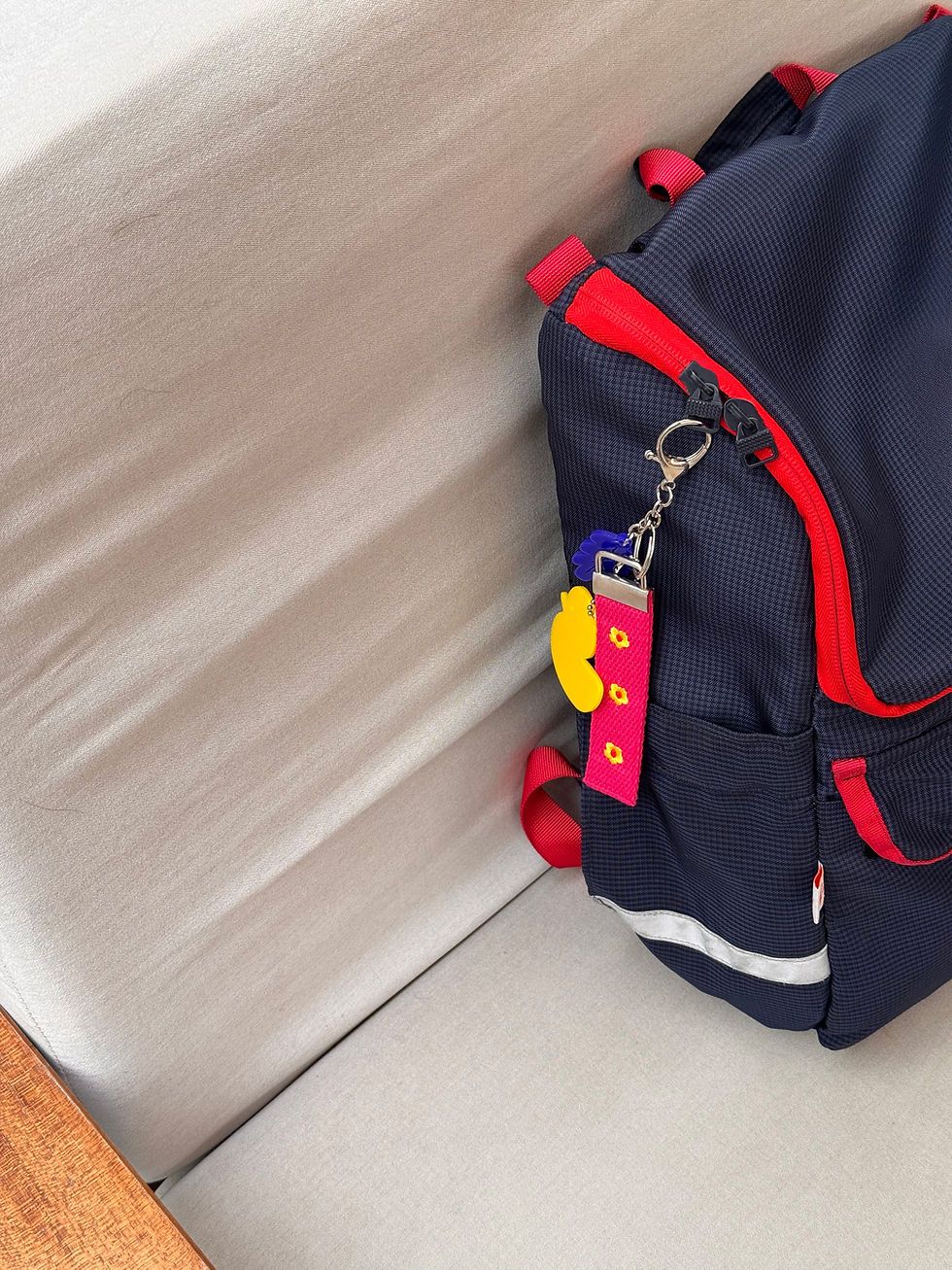 Miniatura: Llavero strap bordado + charms