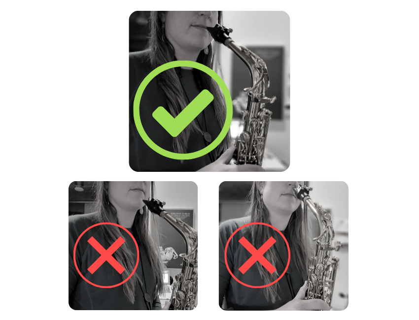 Saxophone Playing Position Example with the Neck Strap