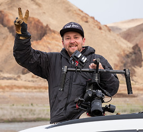 James Q Martin on set