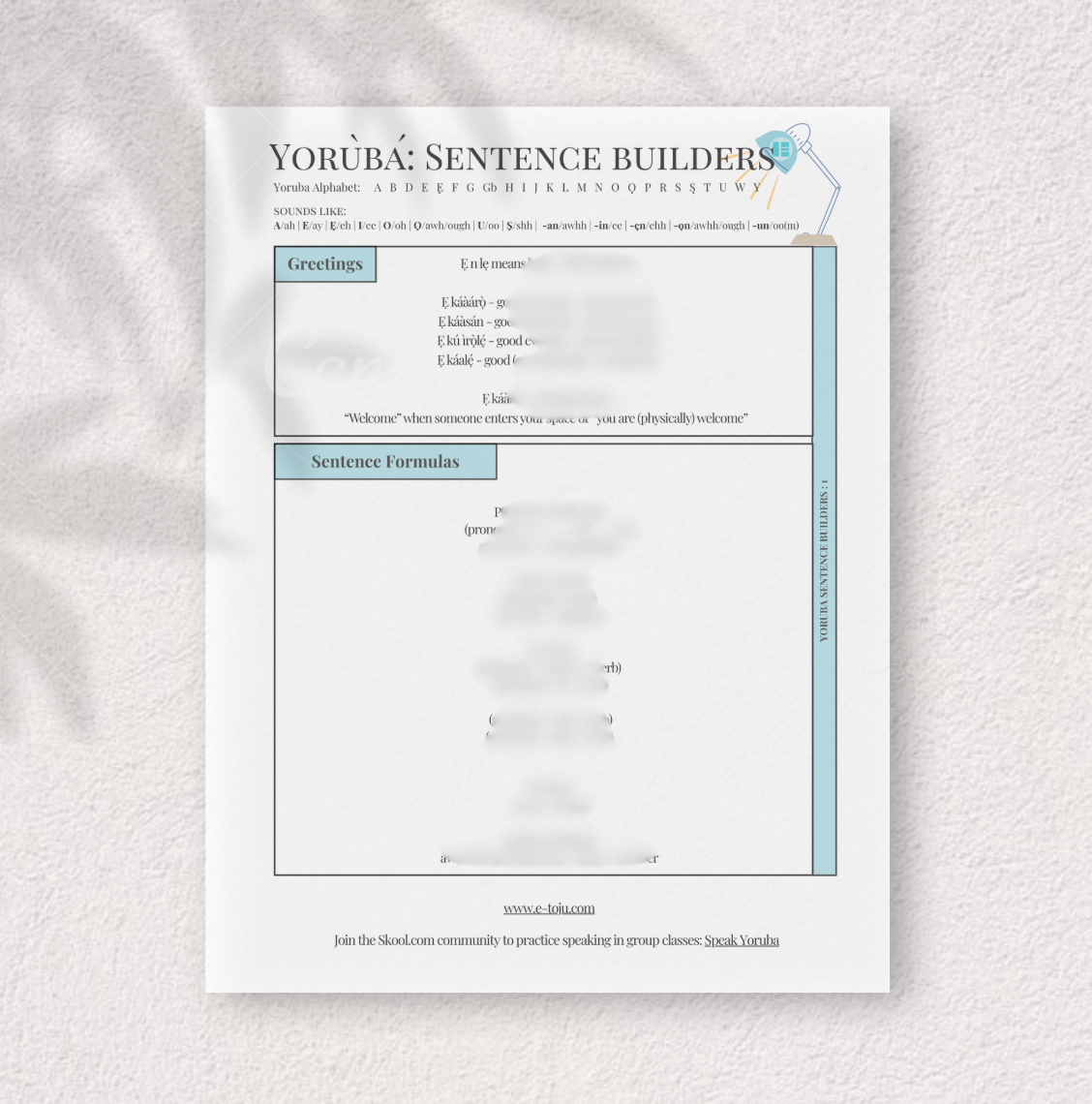 Yoruba Sentence Builders