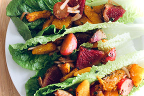 Roasted veggie lettuce wraps