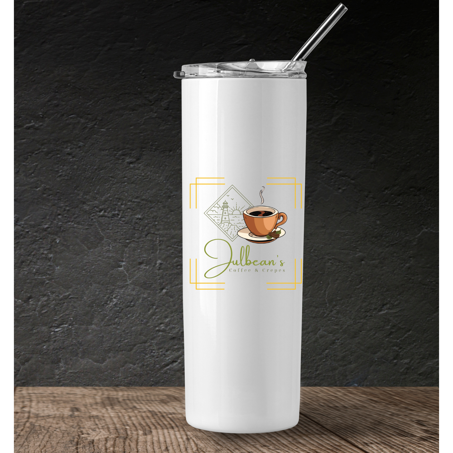 Julbean Coffee and Crepes 20oz hot and cold tumbler
