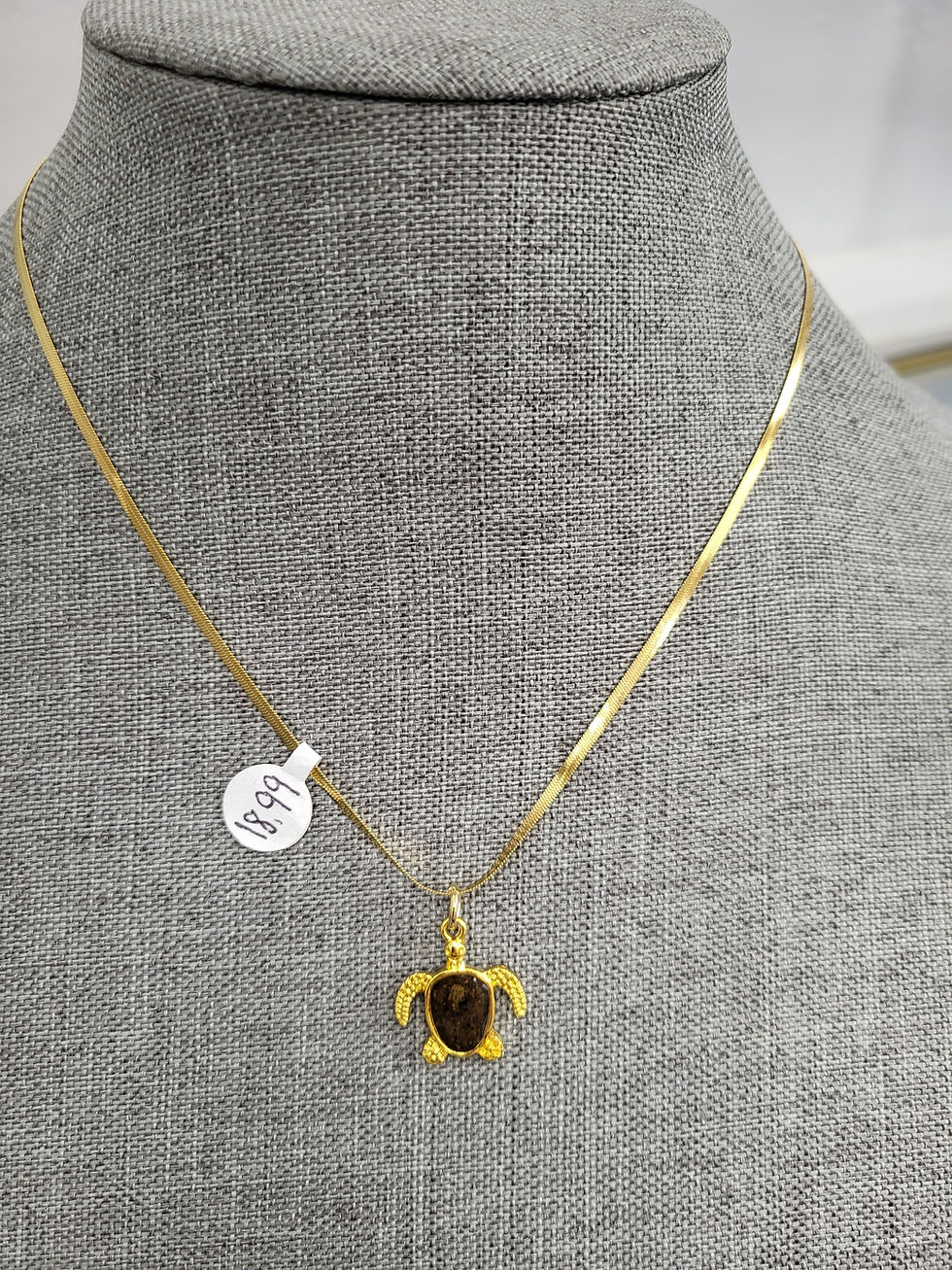 Thumbnail: Golden Sea Turtle Pendant Necklace
