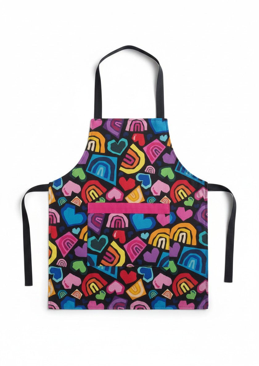 Children's Apron -Rainbow Hearts