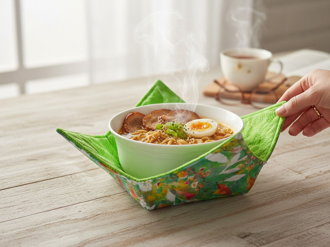 Bowl Cozy -Green Leaves