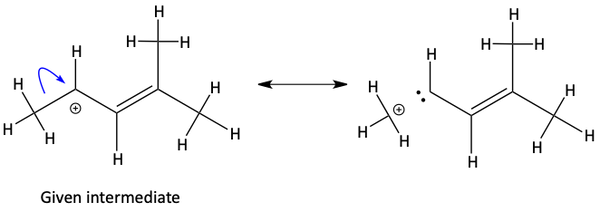 Incorrect movement of electrons in attempt to make resonance form
