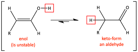 keto-enol tautomerization