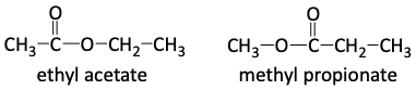 ethyl acetate and methyl propionate