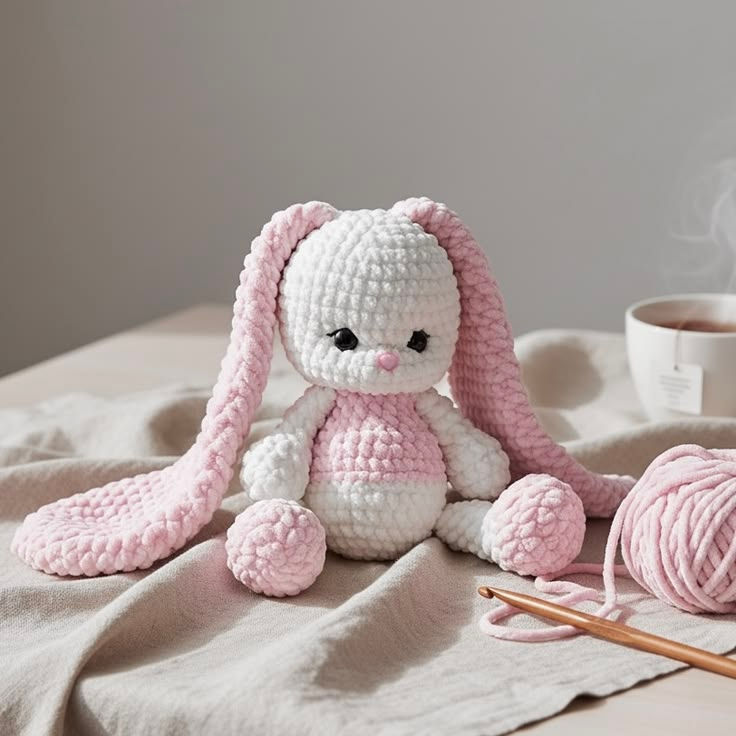 Bezszwowy króliczek na szydełku Bobo Basic – darmowy wzór amigurumi