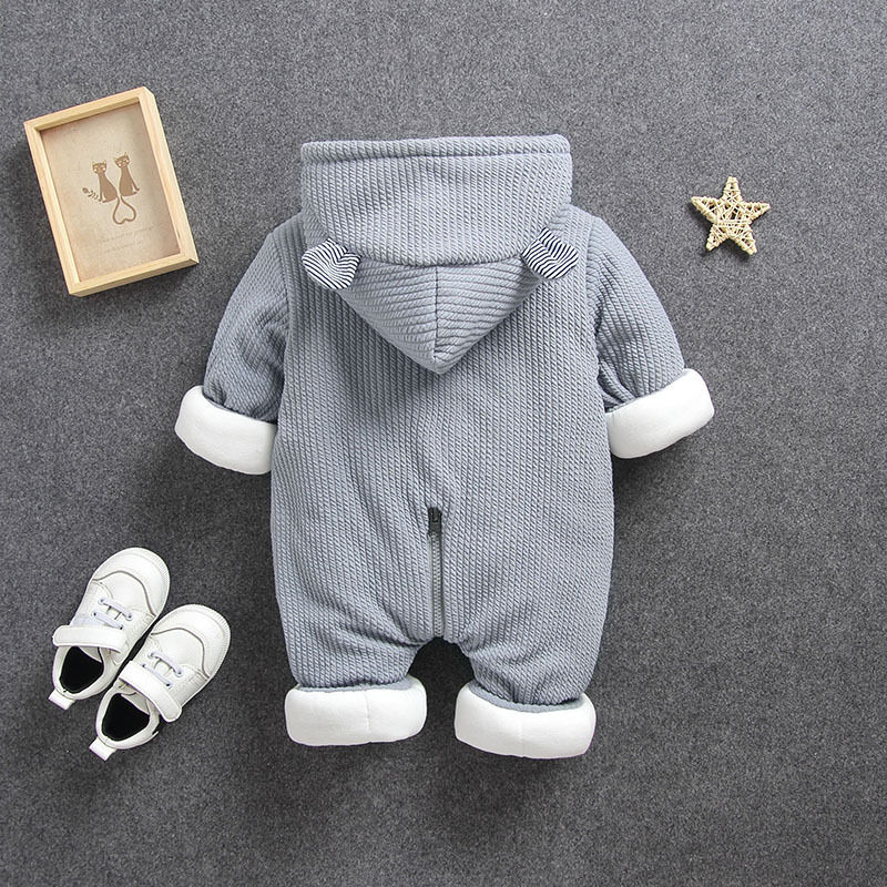 Thumbnail: Hooded Winter Baby Romper