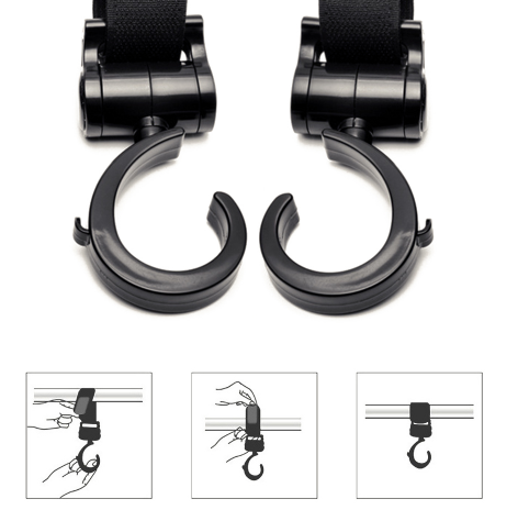 Thumbnail: 360° Baby Stroller Hook Set – 2 Pack
