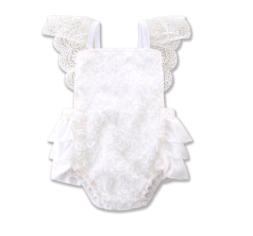 Lace Flutter Sleeve Romper