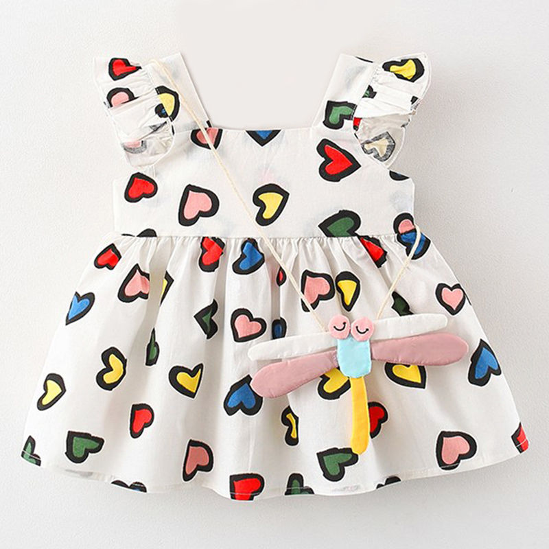 Heart Print Dress & Purse Set