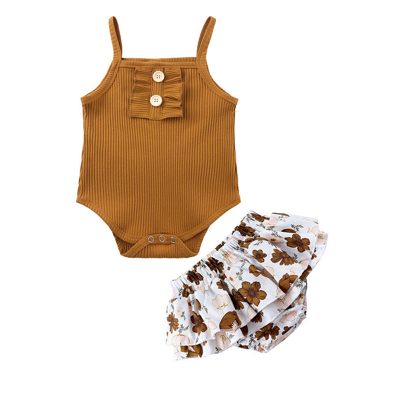 Ribbed Sleeveless Romper Set