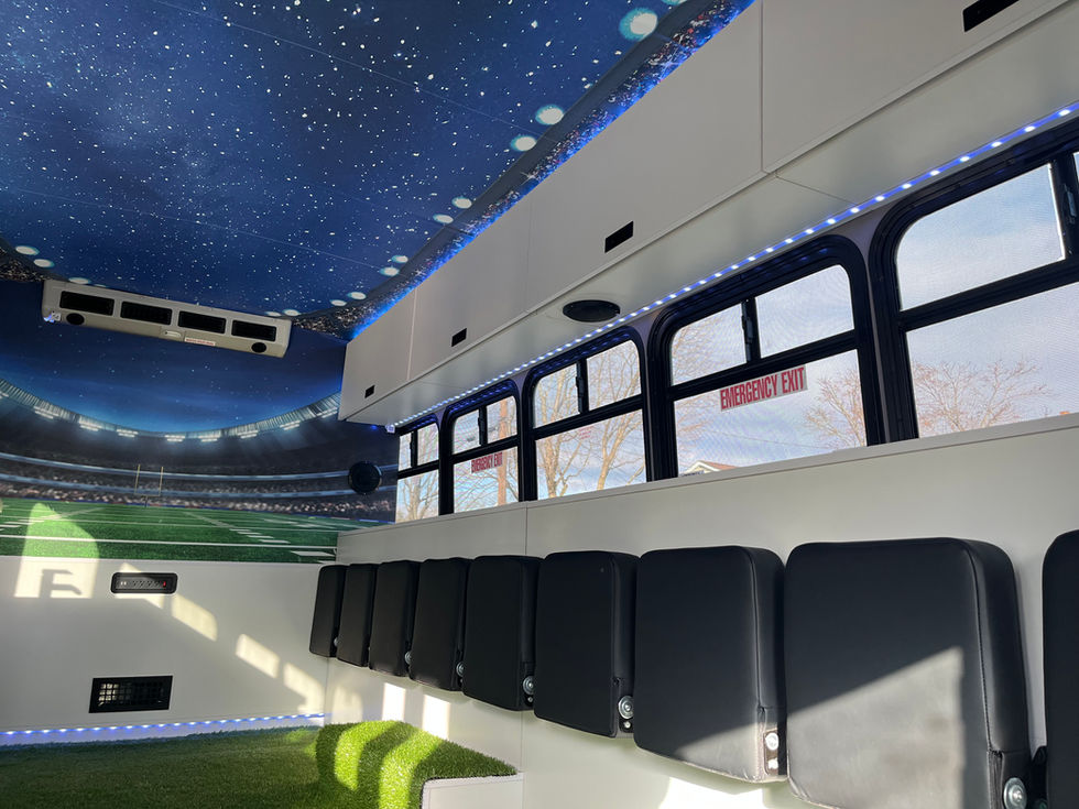  Mitzvah Tank 4 pop-down seating with hidden storage, designed for efficient tailgating gatherings and maximum capacity.