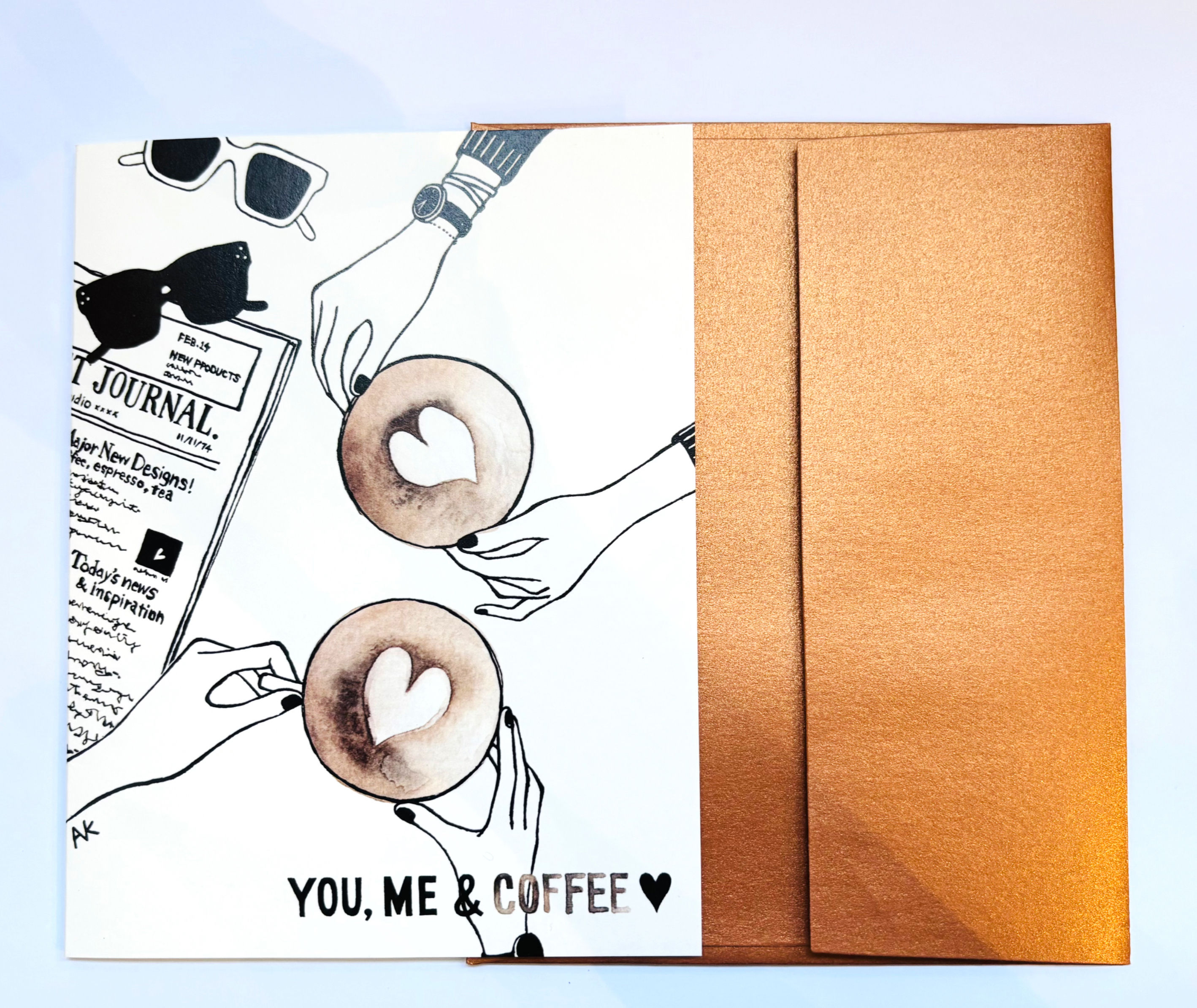 Coffee with Heart - Blank Card