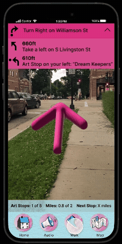 This GIF, while super low quality, does a decent job of showing the new AR wayfinding screen features in action. 