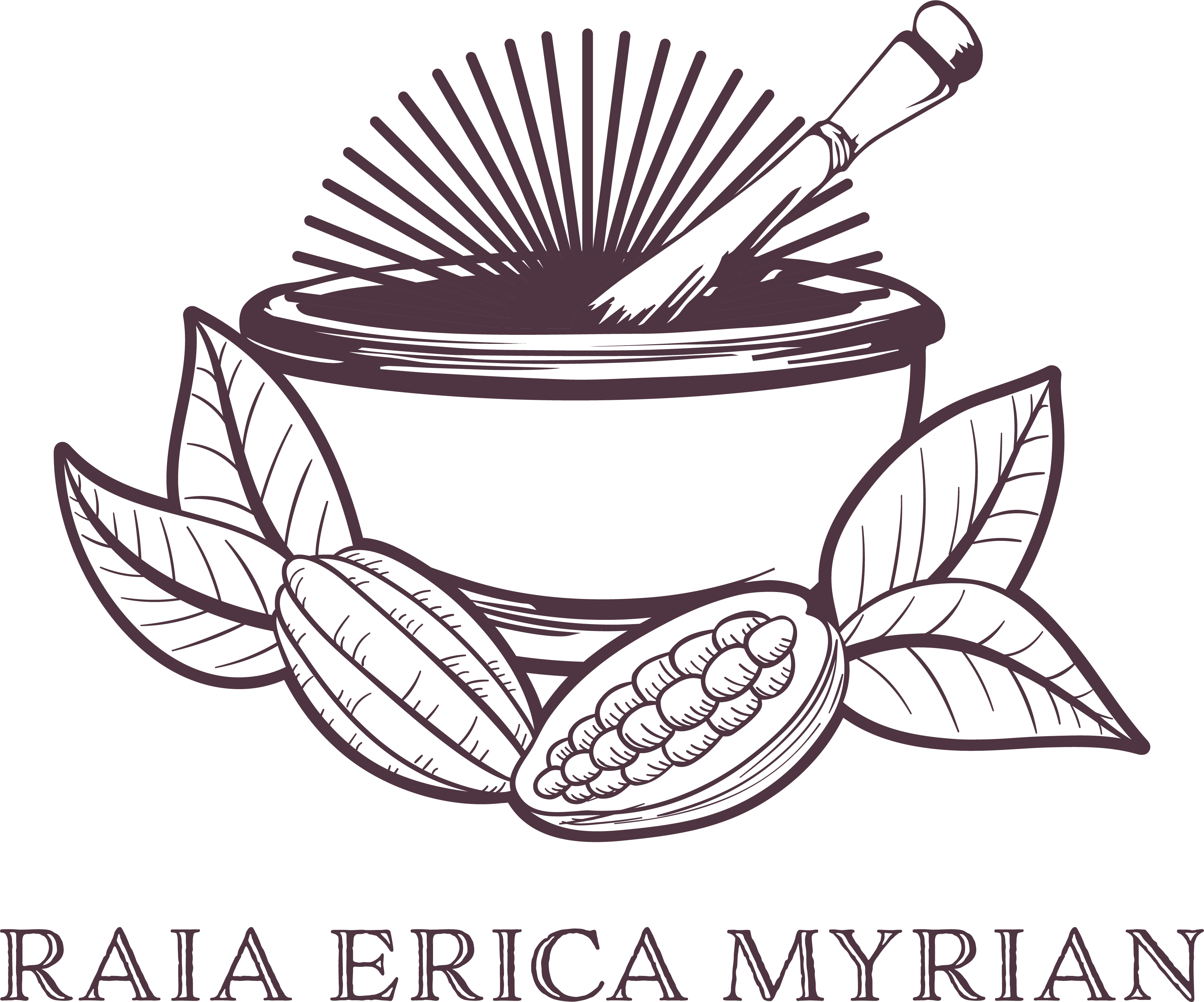 הלוגו של ראיה - מכתש ועלי, קקאו ושמש