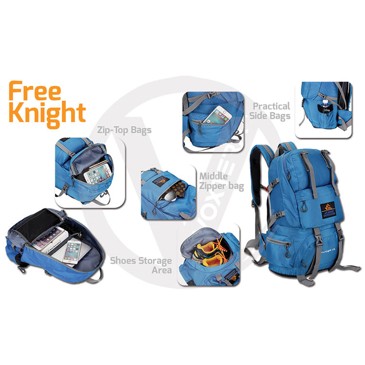 Thumbnail: Free Knight Outdoor Hiking Climbing And Travel Nylon Backpack Bag 50L
