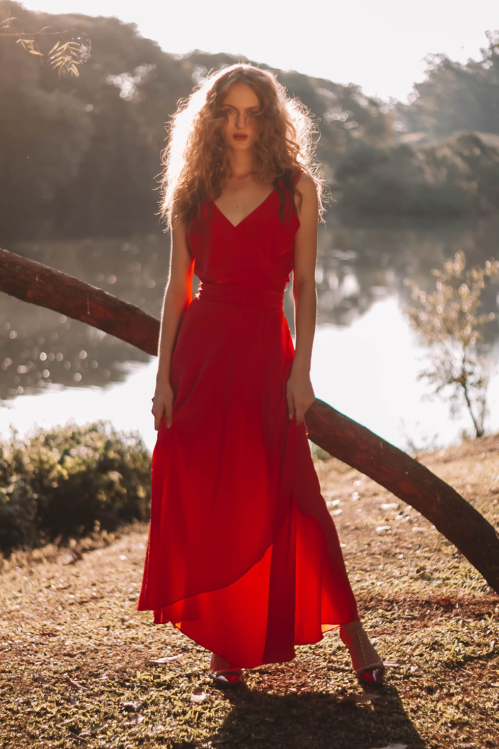 Miniatura: vestido longo de seda