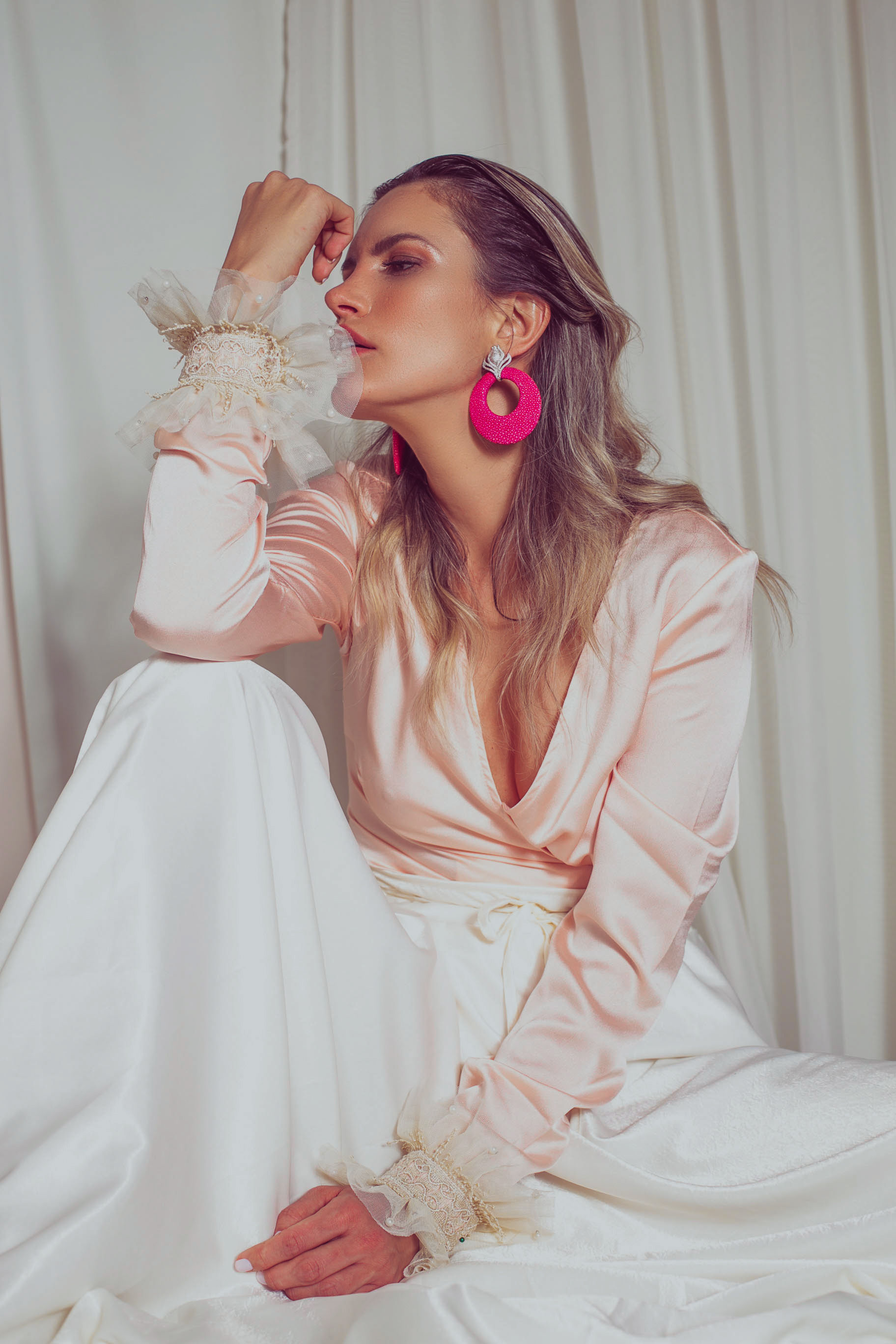 blusa de seda