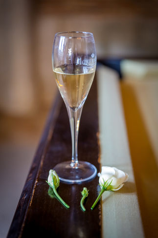 zoom sur le verre de champagne