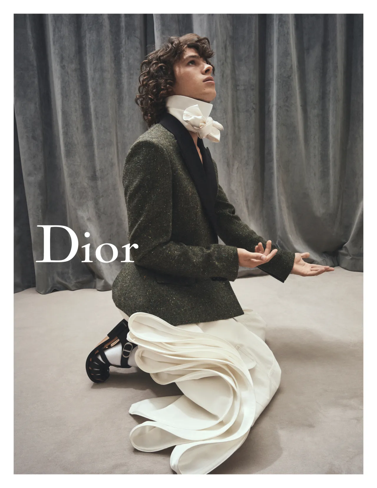 Model wearing new Dior collection by Jonathan Anderson