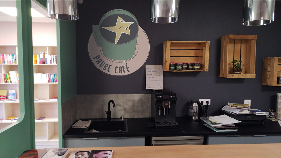 la partie café de la librairie