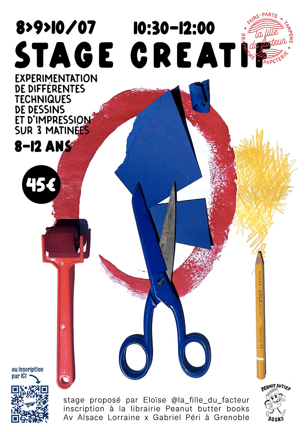 Affiche pour un stage créatif sur 3 matinées