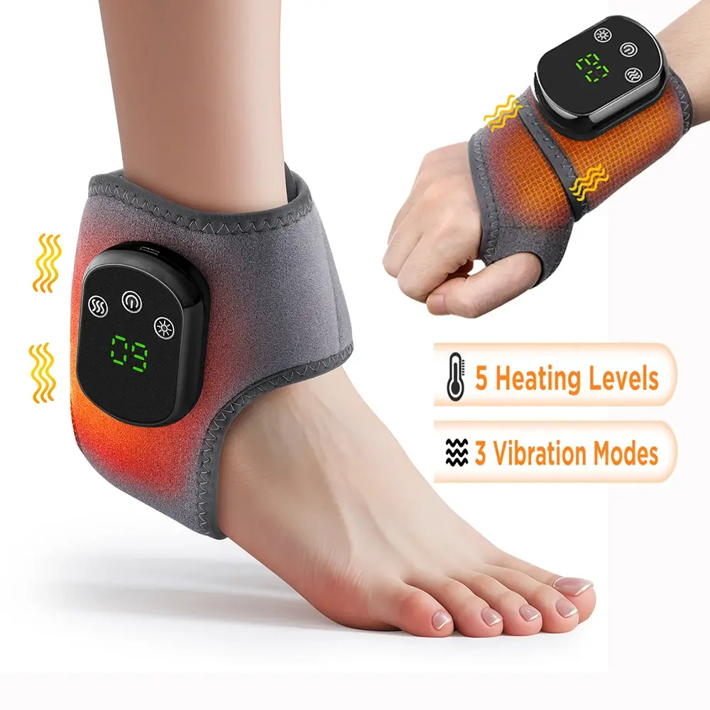 Electric Foot and Hand Massager with Vibrating and Heating for Ankles and Wrists