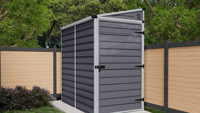 מחסן גינה SKYLIGHT אפור גג חד שיפועי 1.2x1.8