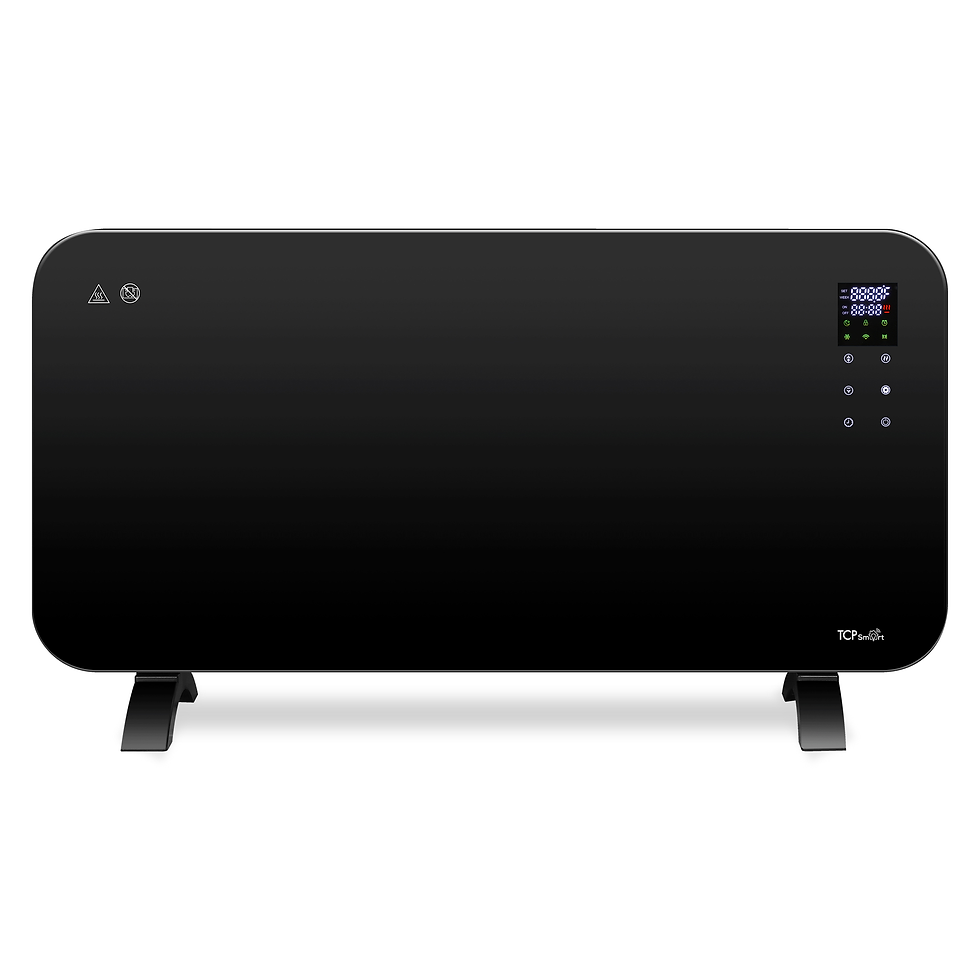 Thumbnail: TCP Smart WiFi Fixed or Portable Glass Panel Heater Radiator 2kw Black