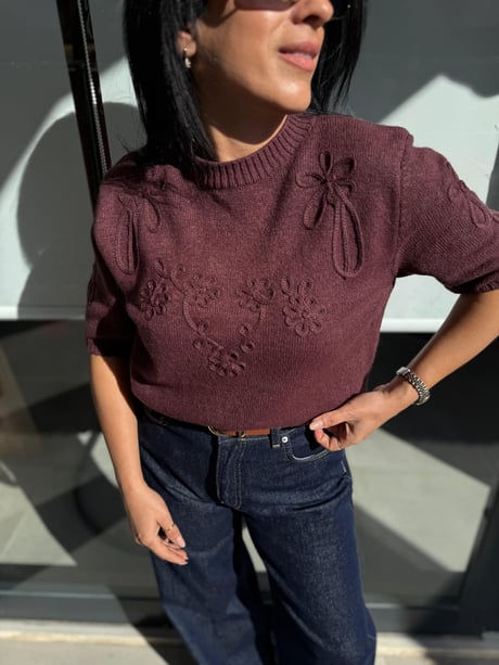 Nakış İşleme Detay Triko Model Üstünde Görünümü