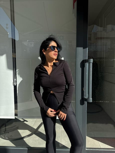 Krl Çift Fermuarlı Bluz Model Üstünde Görünümü