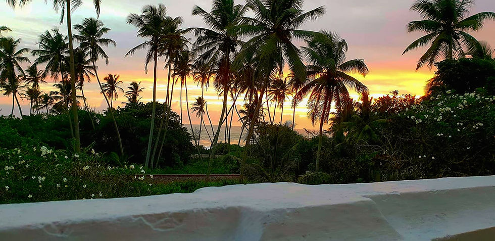 The sunset over the balcony at Villa De Zoysa.