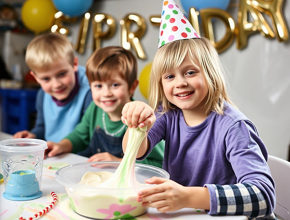 kids at a birthday party making slime.jpg