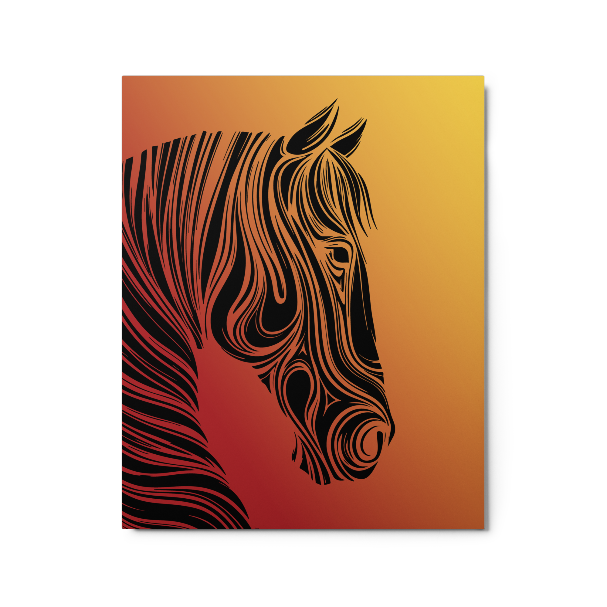 Stallion Head Sunset - Metal Wall Art 