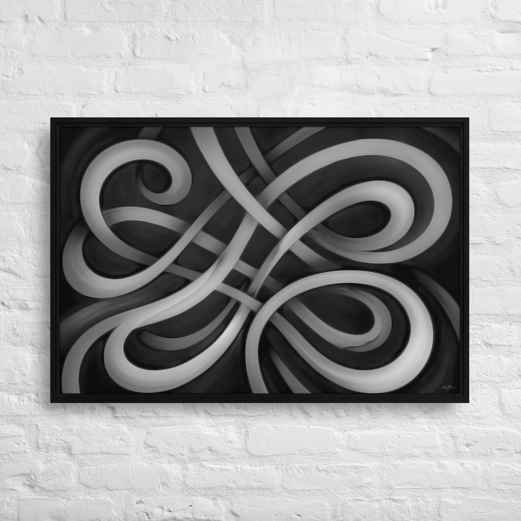 Dimensional Drift - Framed Canvas Wall Art